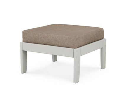 Unbranded Modular Ottoman - Classic in Vintage White / Spiced Burlap