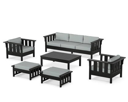 Martha Stewart by POLYWOOD® Acadia 6-Piece Lounge Sofa Set in Black / Spa