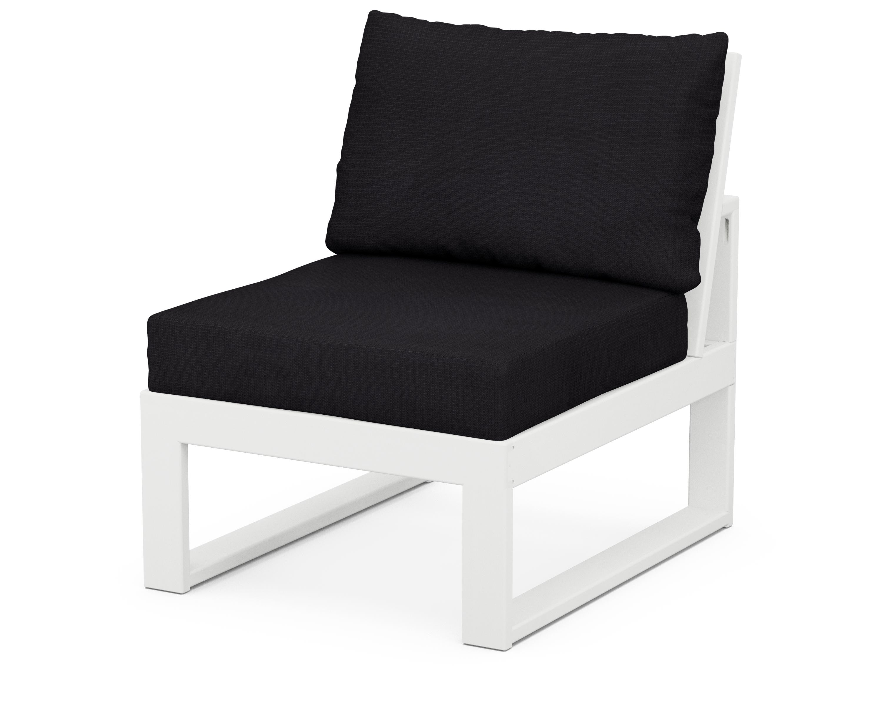 Unbranded Modular Armless Chair in White / Midnight Linen