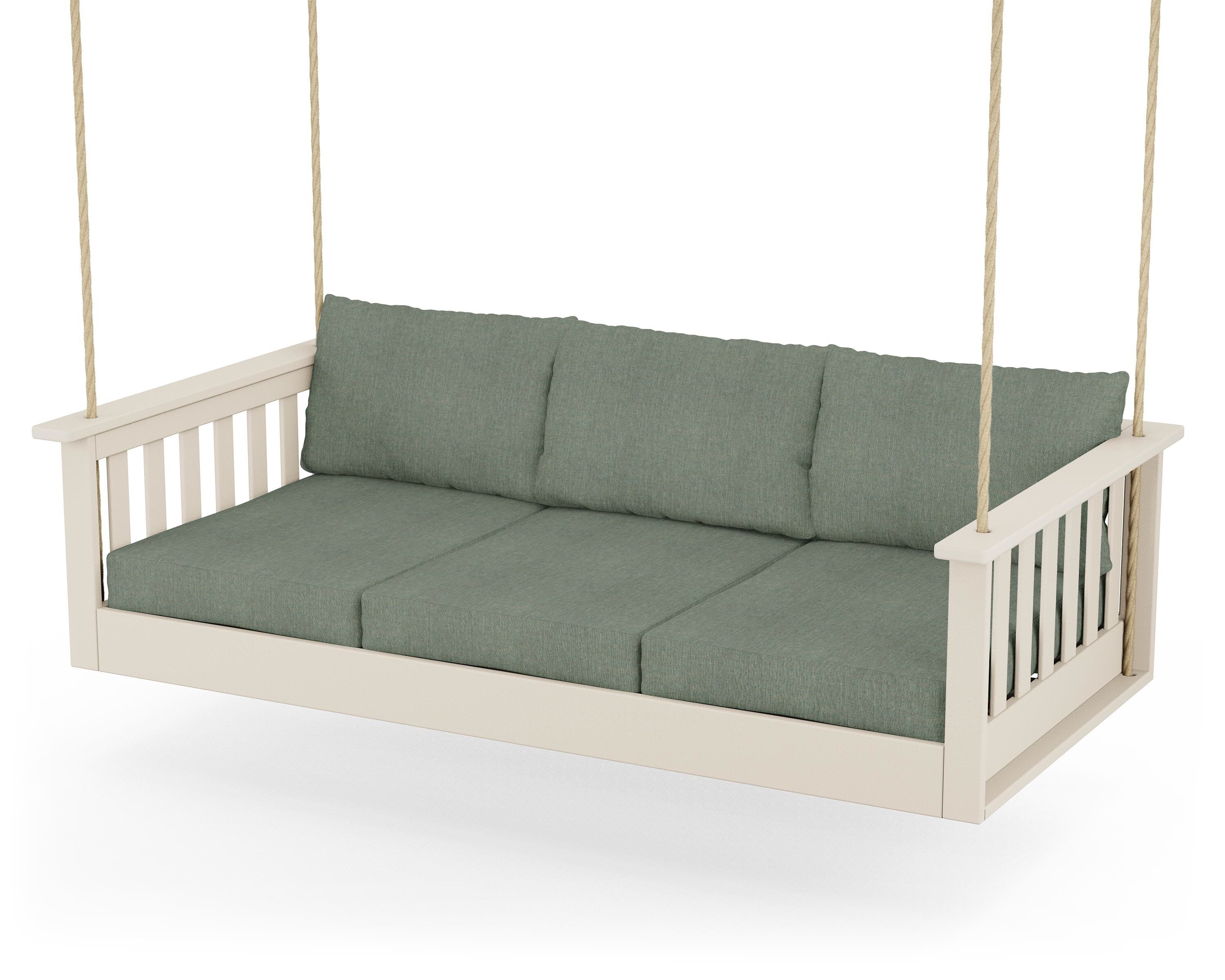 POLYWOOD® Vineyard Daybed Swing in Sand / Cast Sage