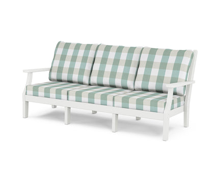 Country Living Wovendale Deep Seating Sofa in White / Buffalo Plaid Glacier Spa