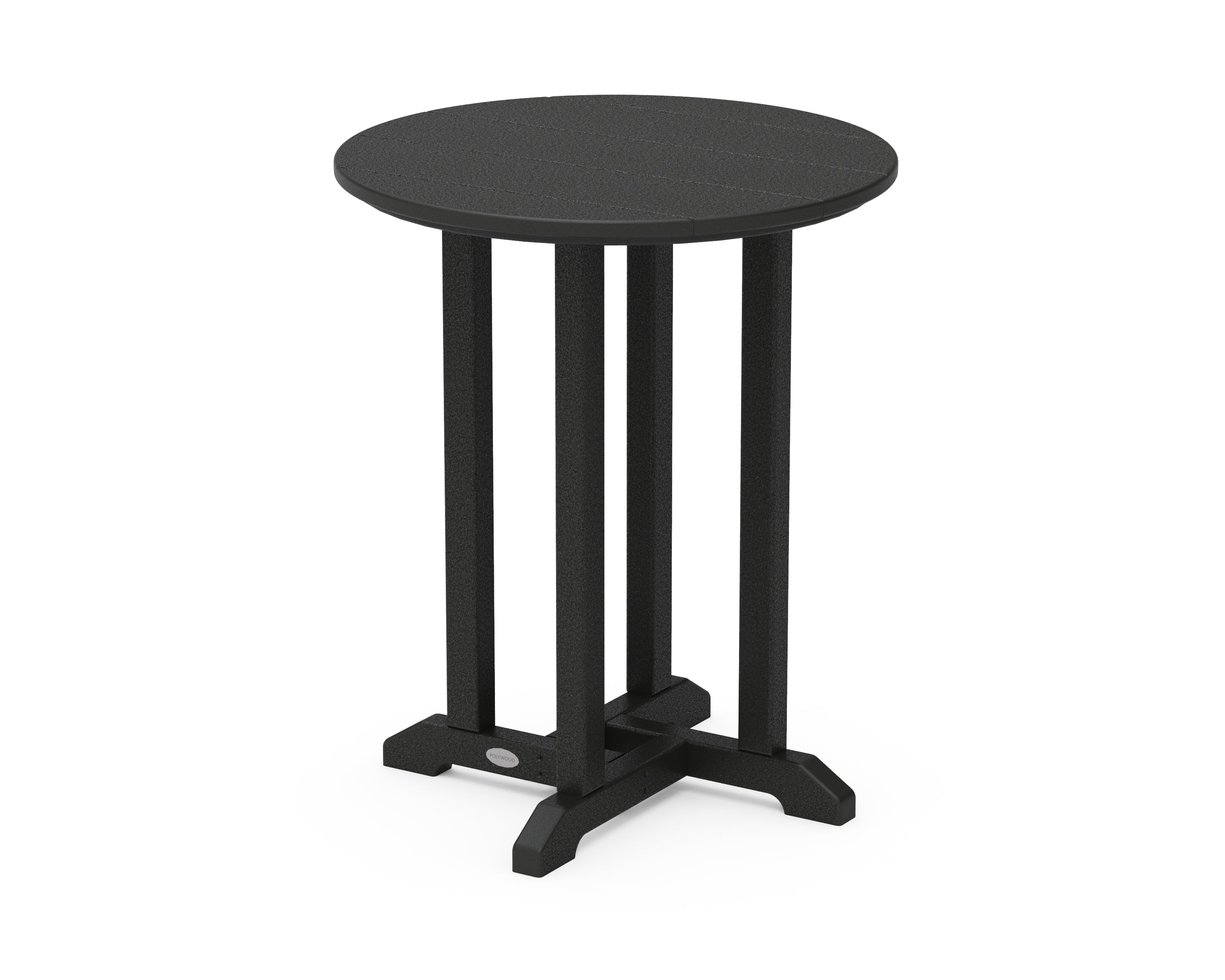POLYWOOD® 24" Round Farmhouse Bistro Table in Black