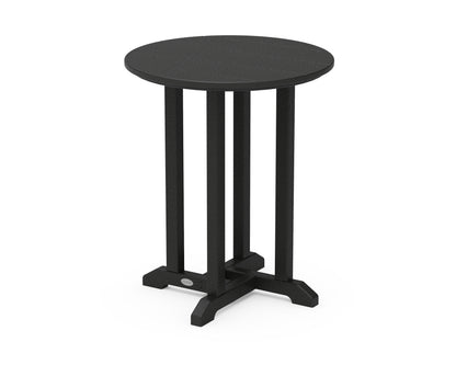 POLYWOOD® 24" Round Farmhouse Bistro Table in Black