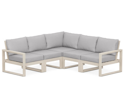 POLYWOOD® EDGE 5-Piece Modular Deep Seating Set in Sand / Granite
