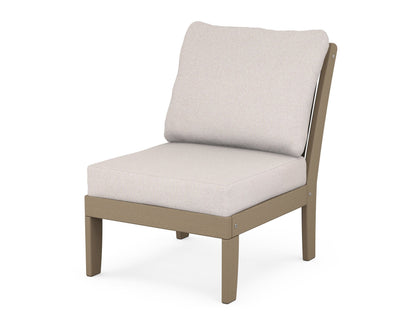 POLYWOOD® Braxton Modular Armless Chair in Vintage Sahara / Dune Burlap