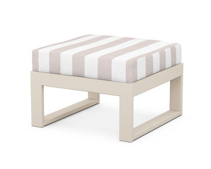 Unbranded Modular Ottoman - Modern in Sand / Cabana Stripe Dune Burlap