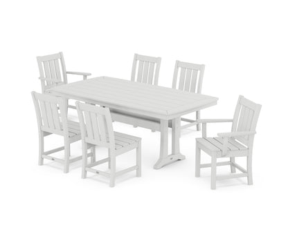 POLYWOOD® Oxford 7-Piece Dining Set with Trestle Legs in White