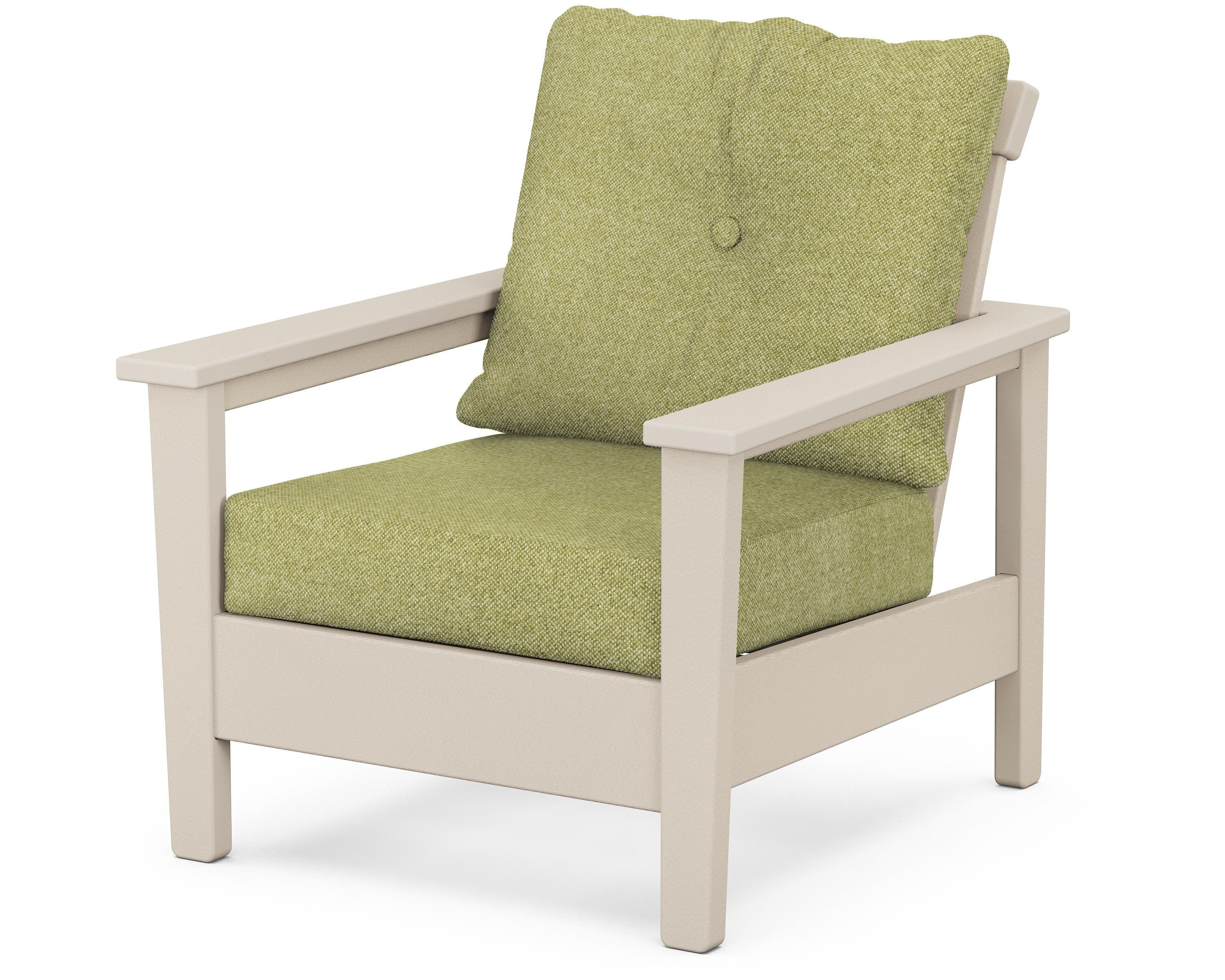 POLYWOOD® Prescott Deep Seating Chair in Sand / Chartreuse Boucle