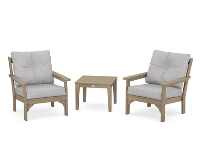 POLYWOOD® Vineyard 3-Piece Deep Seating Set in Vintage Sahara / Granite