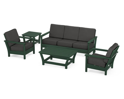 POLYWOOD® Harbour 5-Piece Deep Seating Set in Green / Spectrum Carbon