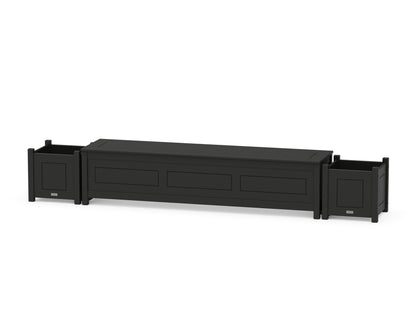 Country Living 72" Country Living Straight Planter Storage Bench Set in Black