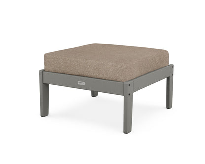 Country Living Cottage Deep Seating Ottoman in Slate Grey / Spiced Burlap