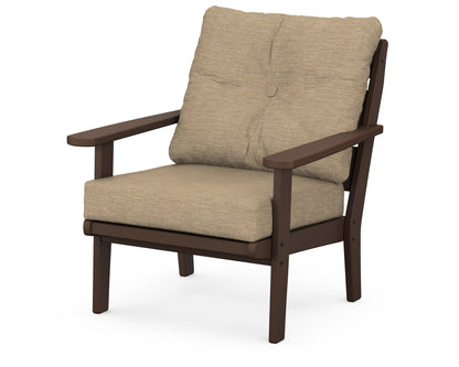 POLYWOOD® Lakeside Deep Seating Chair in Mahogany / Charmer Desert