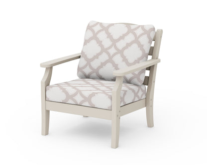 Draper James™ by  POLYWOOD® Savannah Deep Seating Chair in Sand / Trellis Dune Burlap