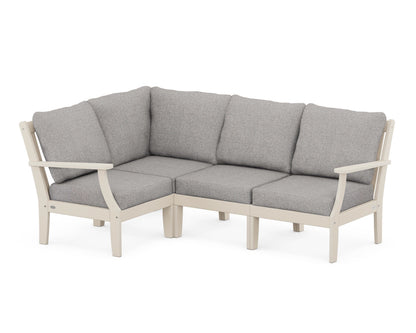 POLYWOOD® Braxton Modular 4-Piece Deep Seating Set in Sand / Grey Mist