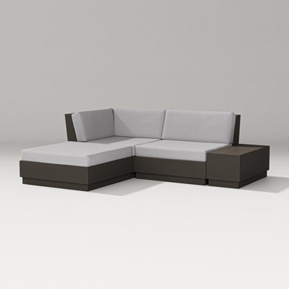 PW Designer Series Elevate Loveseat Sectional with Chaise in Vintage Coffee / Granite