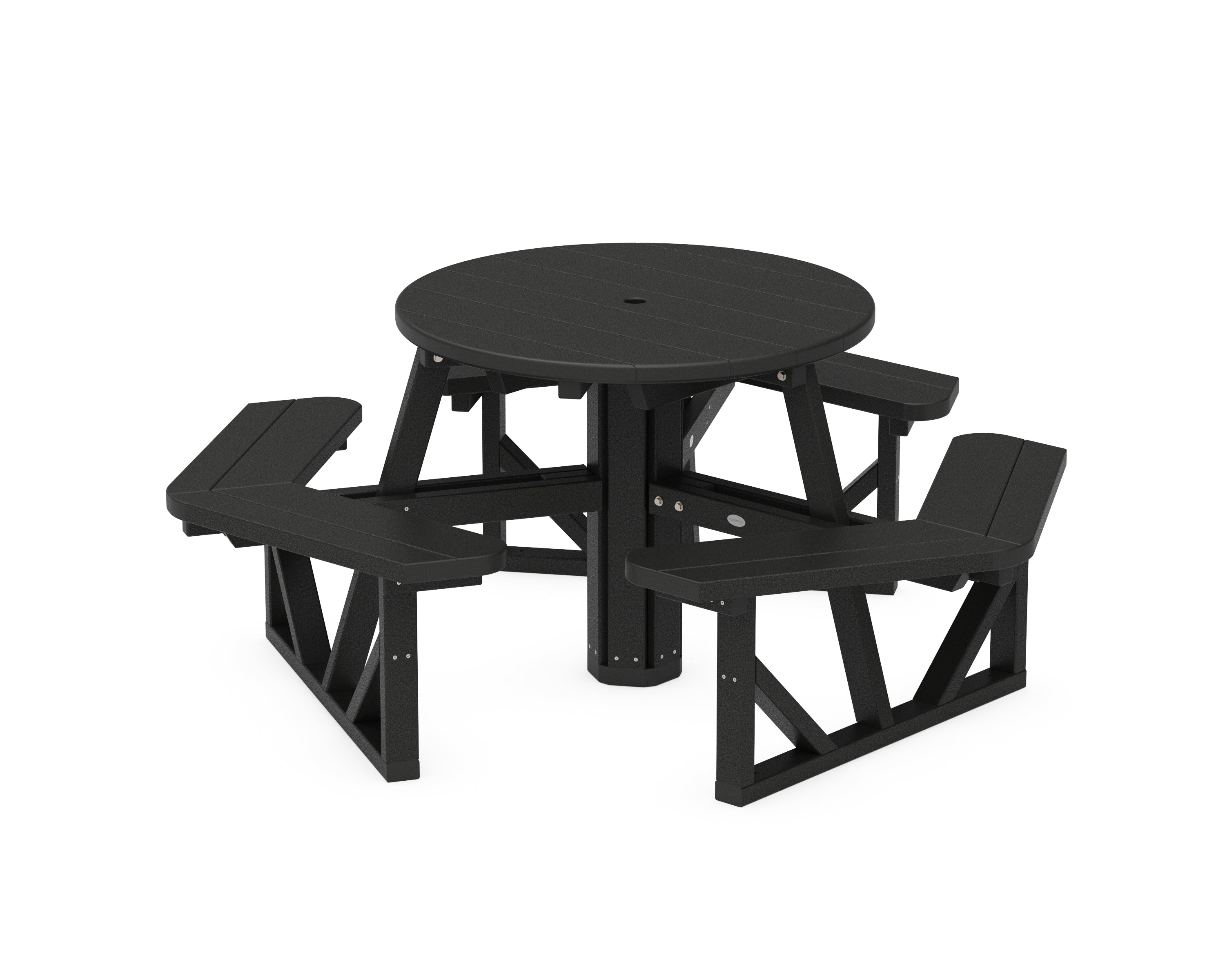 POLYWOOD® Park 36" Round Picnic Table in Black