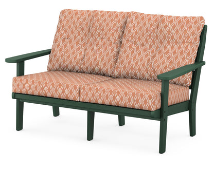POLYWOOD® Lakeside Deep Seating Loveseat in Green / Solve Clay
