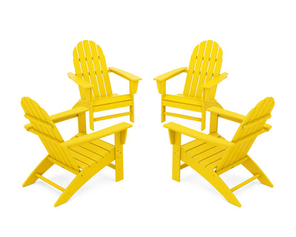 POLYWOOD® Vineyard 4-Piece Adirondack Conversation Set in Lemon