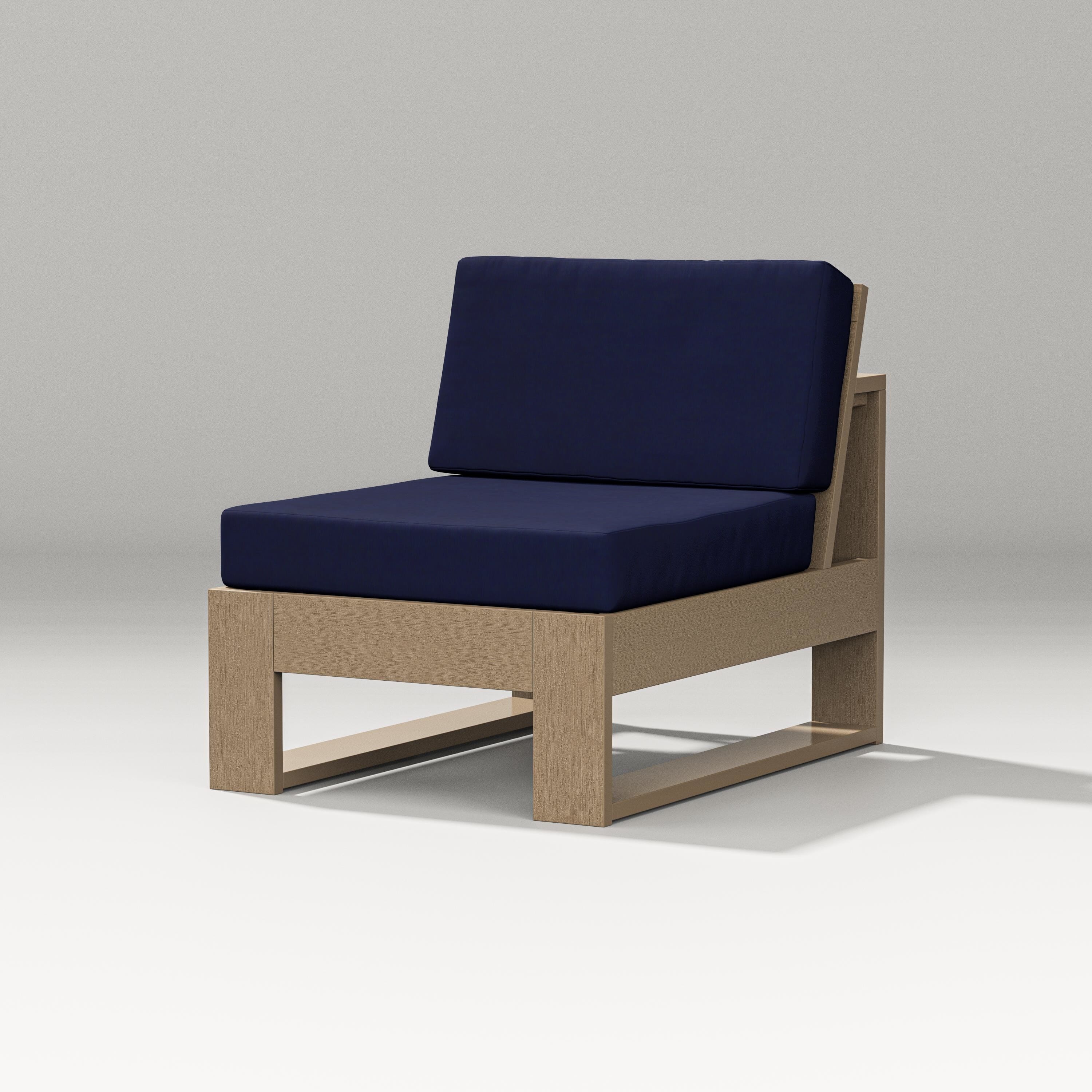 PW Designer Series Latitude Modular Armless Chair in Vintage Sahara / Navy