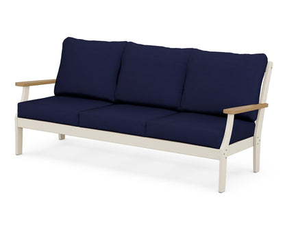 POLYWOOD® Braxton Deep Seating Sofa in Sand / Natural / Navy
