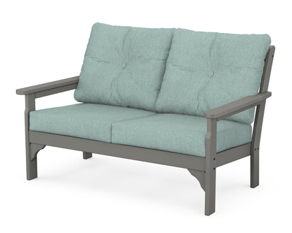 POLYWOOD® Vineyard Deep Seating Loveseat in Slate Grey / Glacier Spa