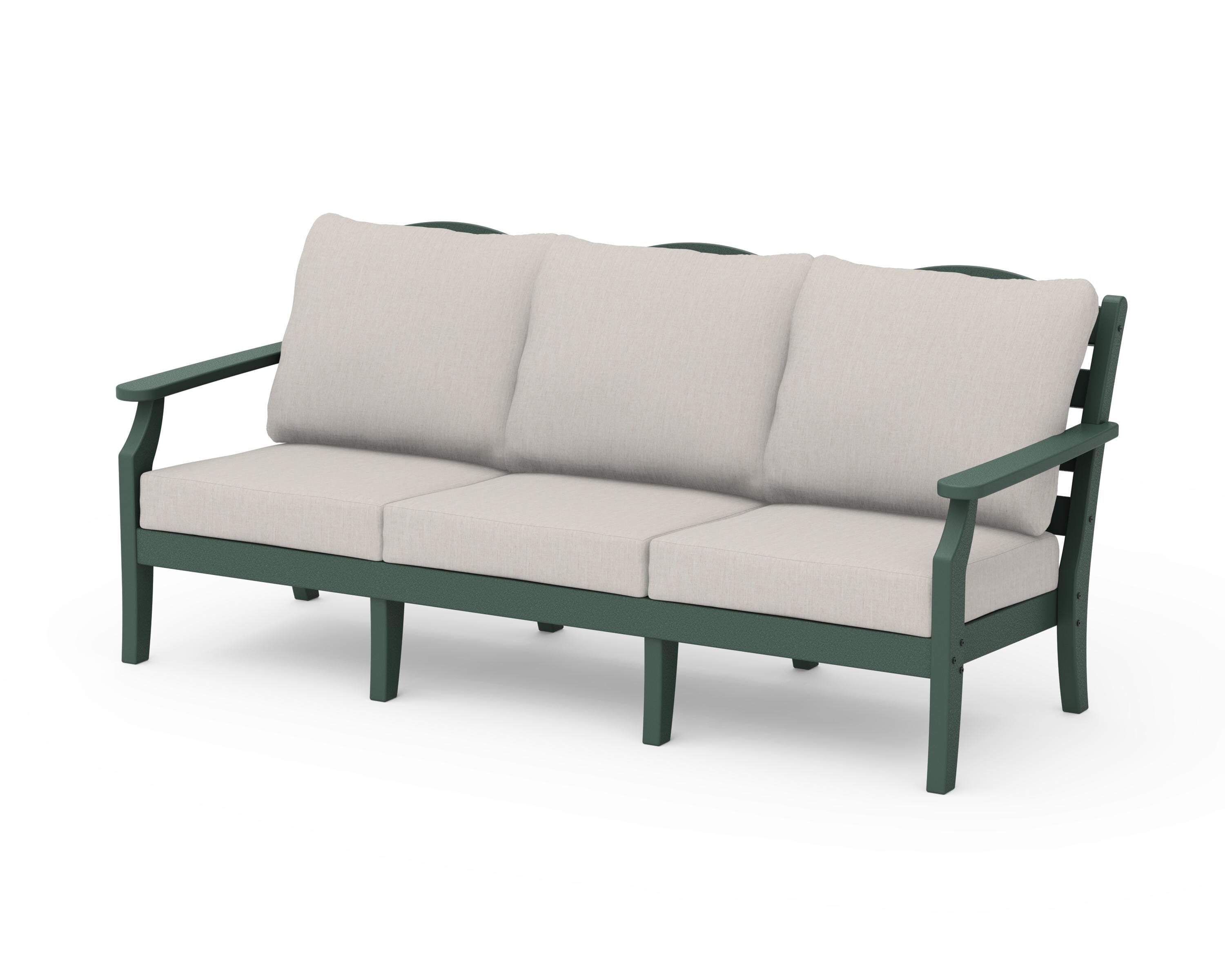 Draper James™ by  POLYWOOD® Savannah Deep Seating Sofa in Green / Cast Ash