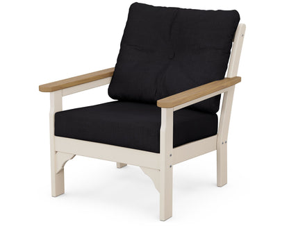 POLYWOOD® Vineyard Deep Seating Chair in Sand / Natural / Midnight Linen