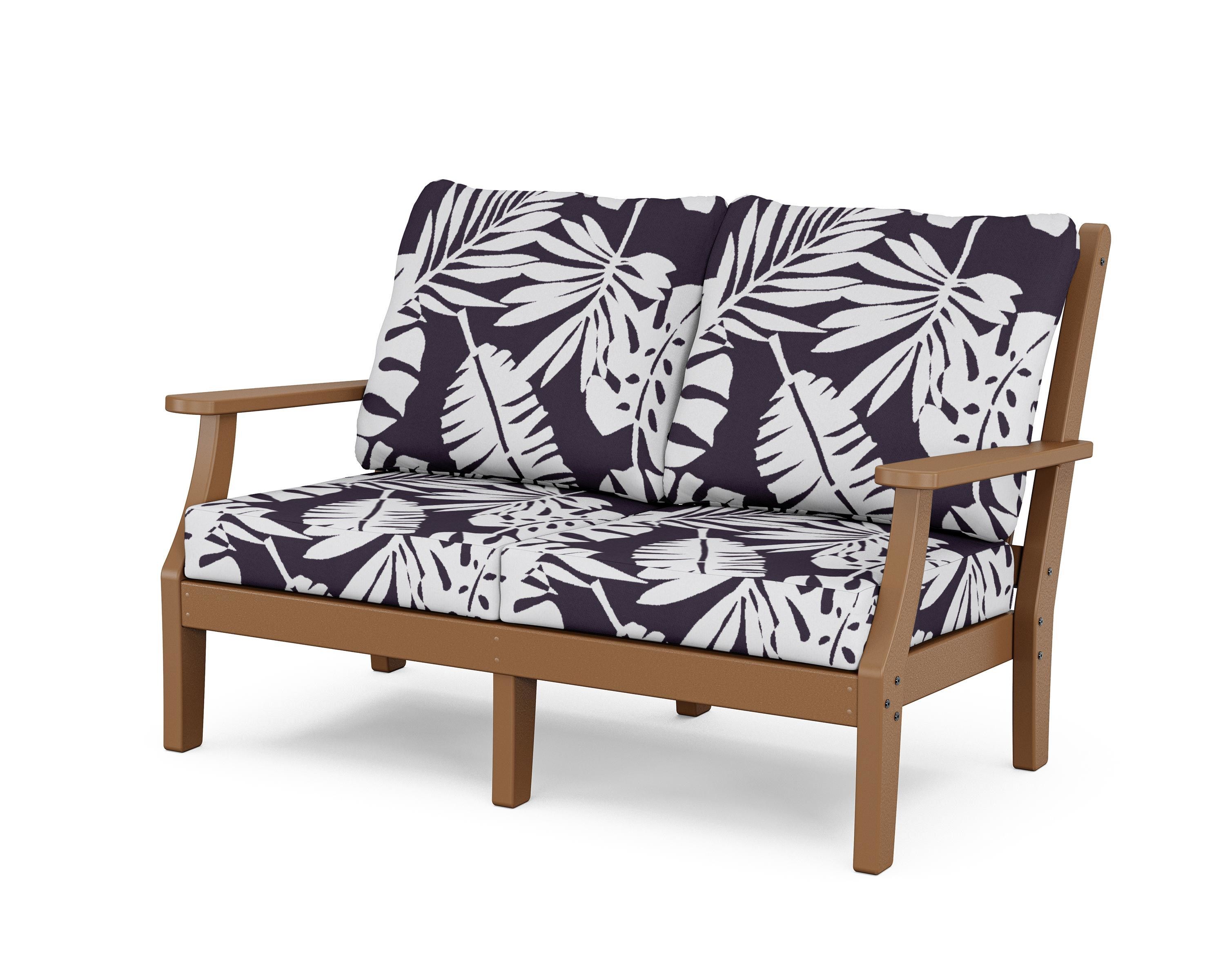 Country Living Wovendale Deep Seating Loveseat in Teak / Leaf Navy
