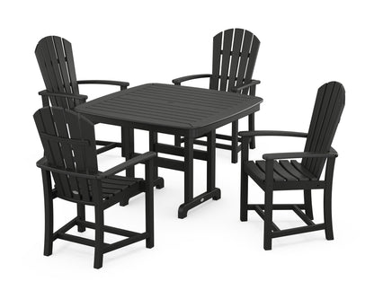 POLYWOOD® Palm Coast 5-Piece Dining Set with Trestle Legs in Black