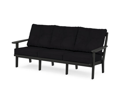 POLYWOOD® Mission Deep Seating Sofa in Black / Midnight Linen