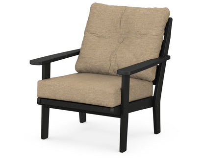 POLYWOOD® Lakeside Deep Seating Chair in Black / Charmer Desert