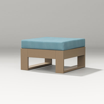 PW Designer Series Latitude Lounge Ottoman in Vintage Sahara / Lattice Sky Blue