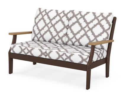 POLYWOOD® Braxton Deep Seating Loveseat in Mahogany / Natural / Trellis Grey Mist