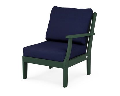POLYWOOD® Braxton Modular Right Arm Chair in Green / Navy