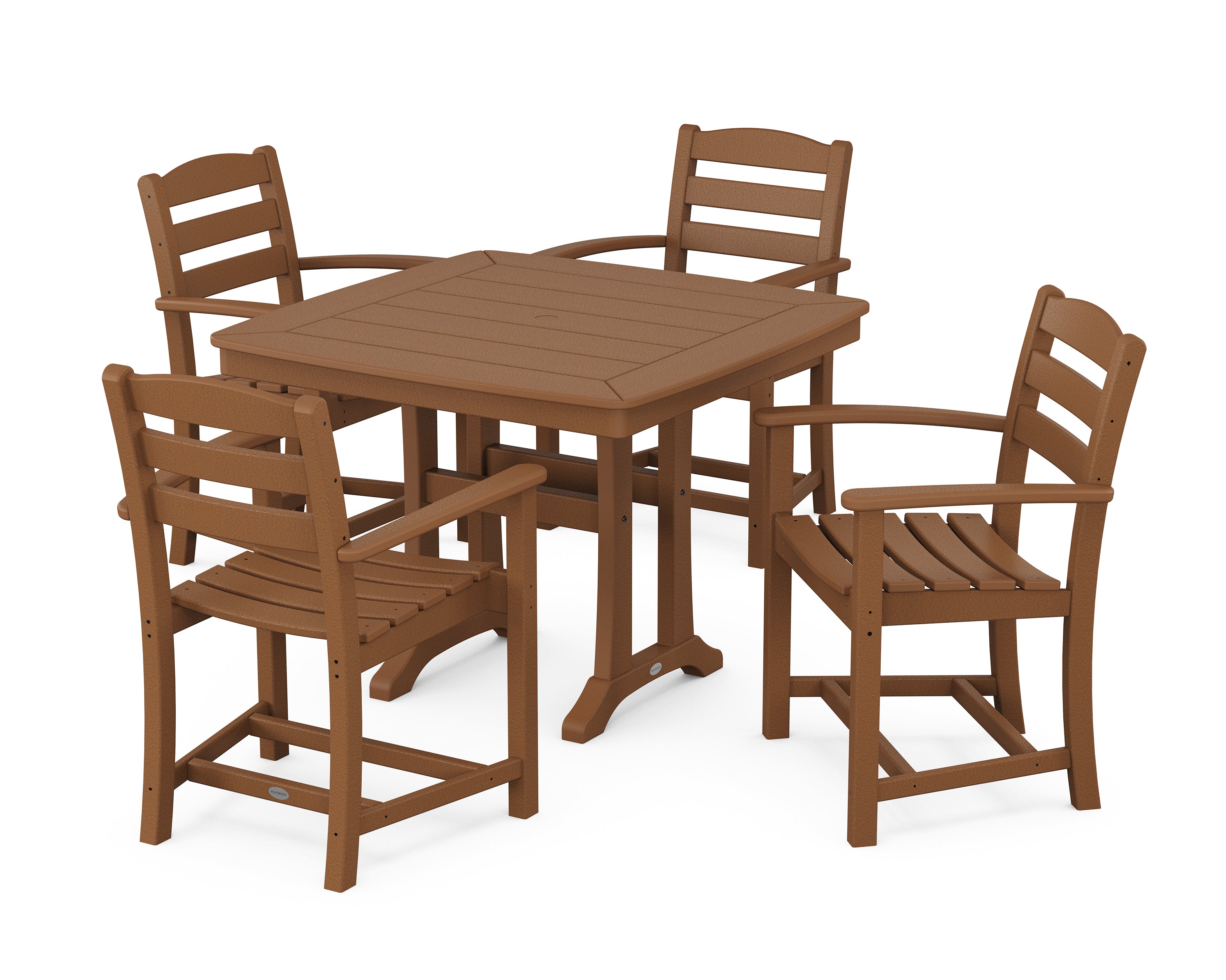 POLYWOOD® La Casa Café 5-Piece Dining Set with Trestle Legs in Teak
