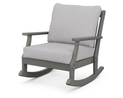 POLYWOOD® Braxton Deep Seating Rocking Chair in Slate Grey / Granite