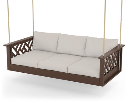 POLYWOOD® Chippendale Daybed Swing in Mahogany / Cast Ash
