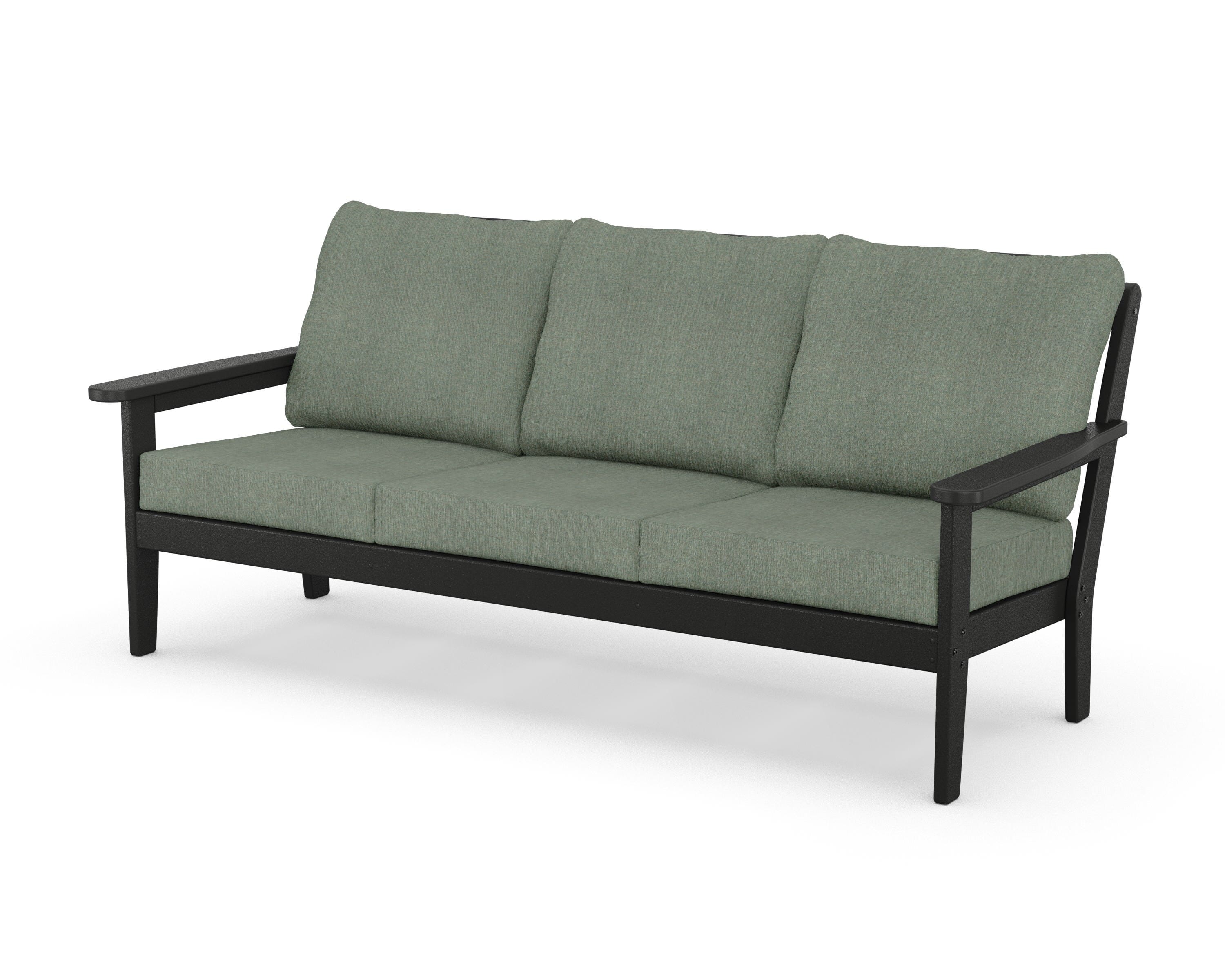 Country Living Cottage Deep Seating Sofa in Black / Cast Sage