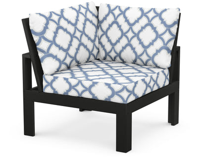 Unbranded Modular Corner Chair in Black / Trellis Sky Blue