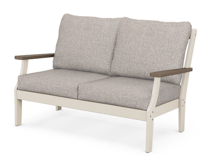 POLYWOOD® Braxton Deep Seating Loveseat in Sand / Kona / Weathered Tweed