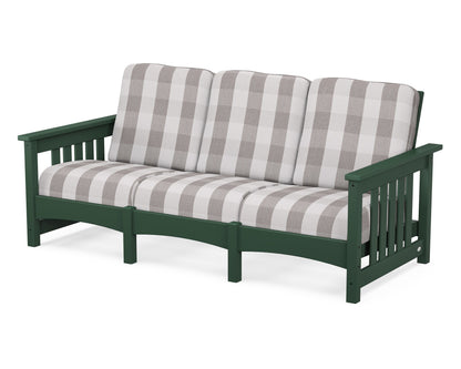 POLYWOOD® Club Mission Sofa in Green / Buffalo Plaid Grey Mist