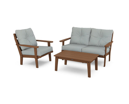 POLYWOOD® Lakeside 3-Piece Deep Seating Set in Teak / Spa
