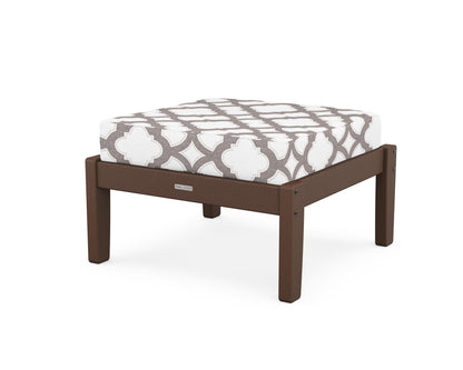 Martha Stewart by POLYWOOD® Chinoiserie Deep Seating Ottoman in Mahogany / Trellis Grey Mist