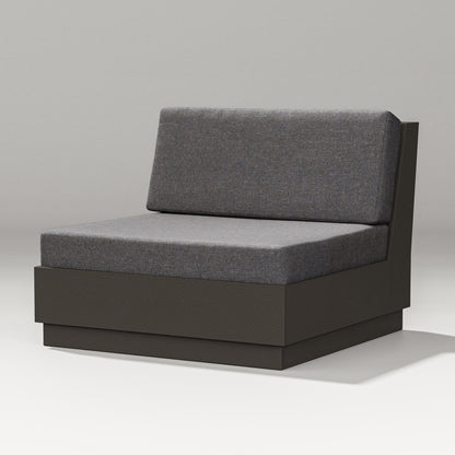 PW Designer Series Elevate Modular Armless Chair in Vintage Coffee / Ash Charcoal