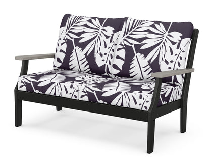 POLYWOOD® Braxton Deep Seating Loveseat in Black / Driftwood / Leaf Navy