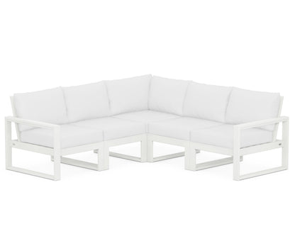POLYWOOD® EDGE 5-Piece Modular Deep Seating Set in Vintage White / Natural