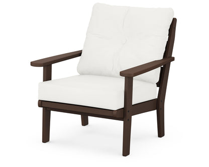 POLYWOOD® Lakeside Deep Seating Chair in Mahogany / Natural Linen