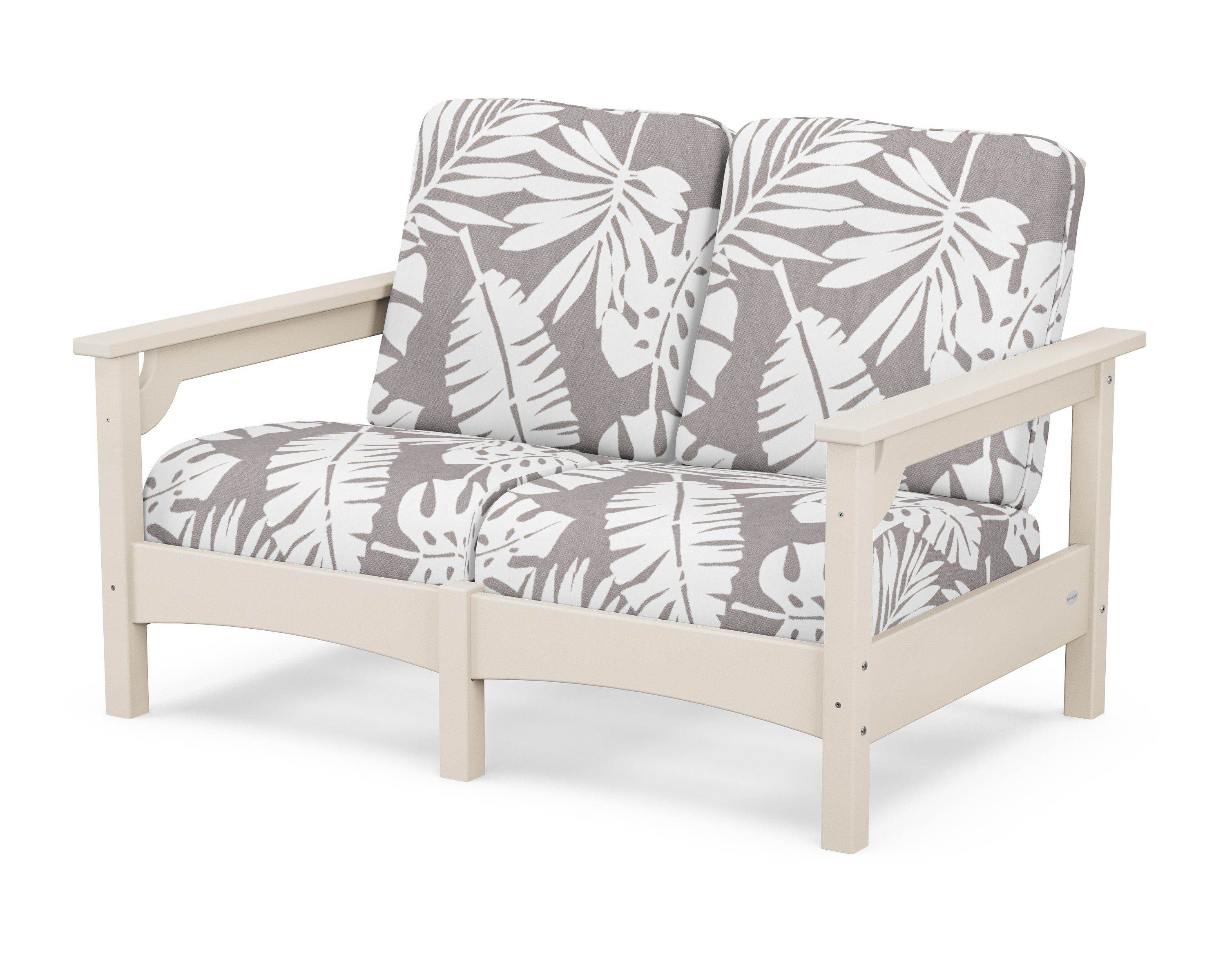 POLYWOOD® Club Loveseat in Sand / Leaf Grey Mist