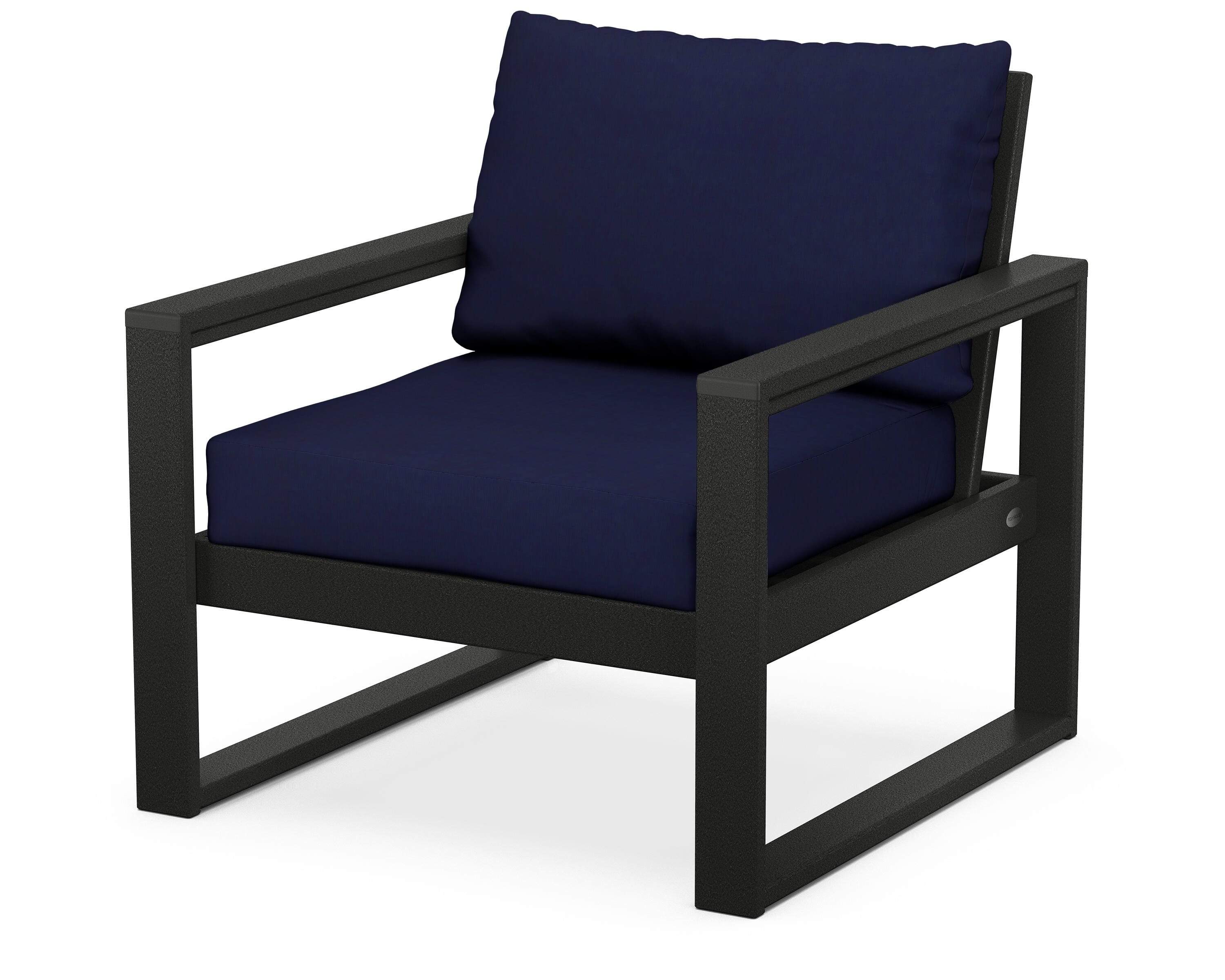 POLYWOOD® EDGE Club Chair in Black / Navy